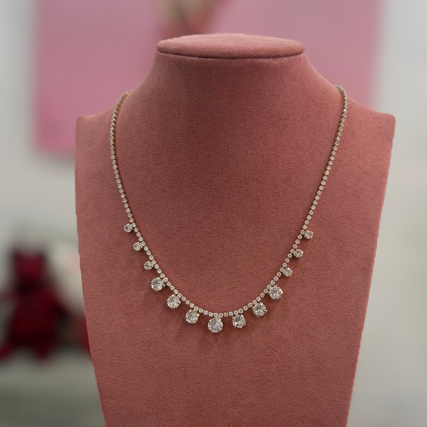 Gargantilla zirconias y piedras juntas blancas