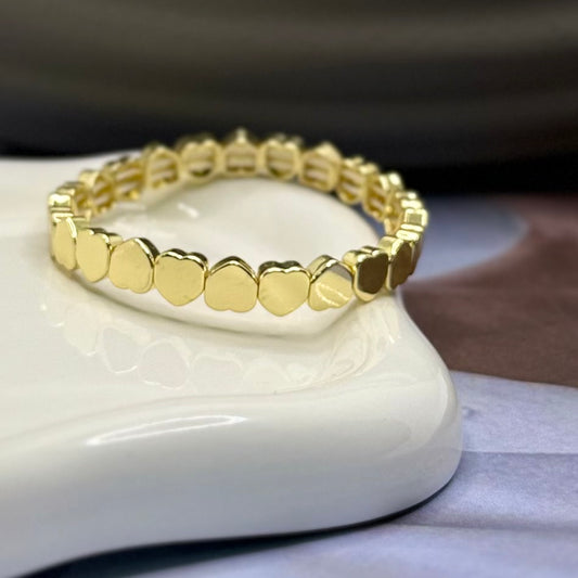 PULSERA DORADA CORAZONES