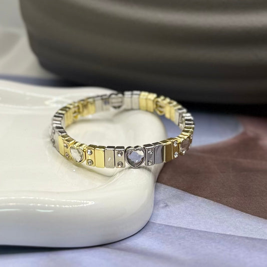 PULSERA BICOLOR CON CORAZÓN