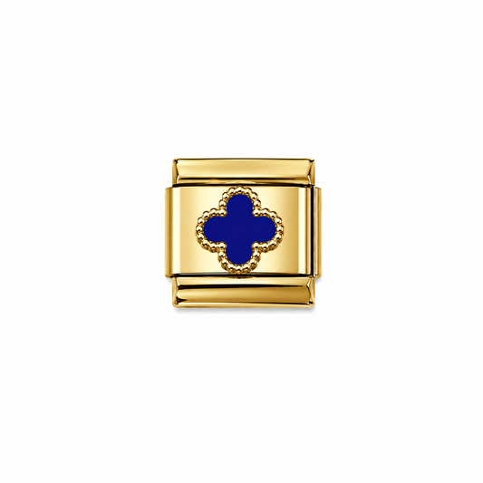 Charms dorado flor azul