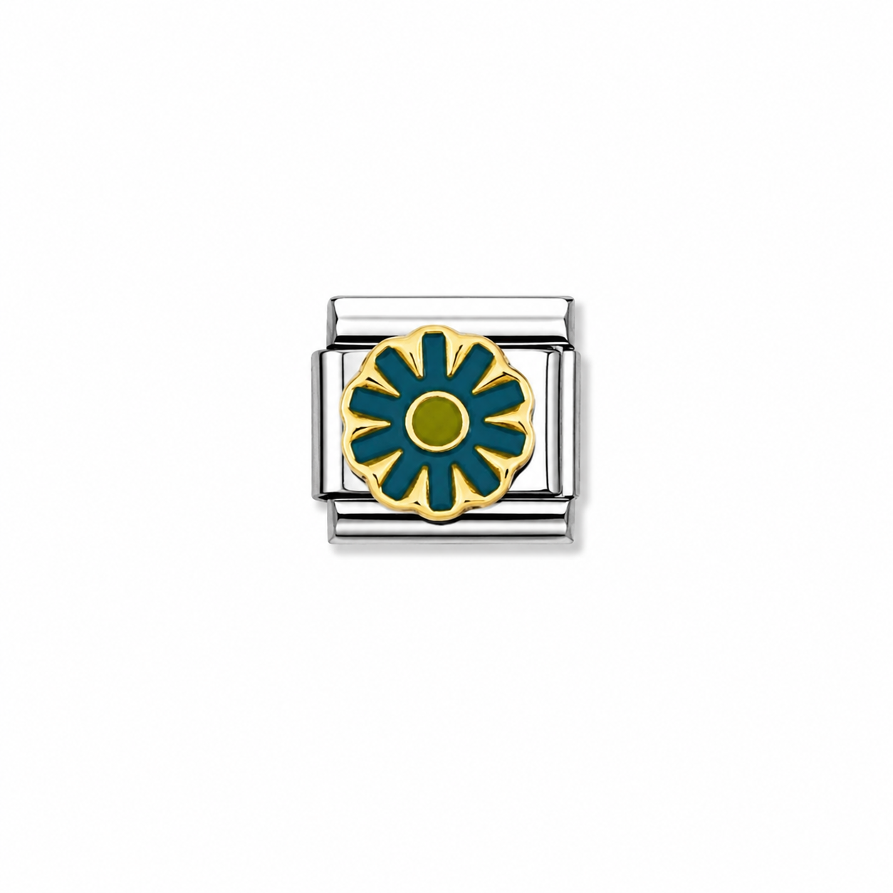 Charms flor verde con amarillo
