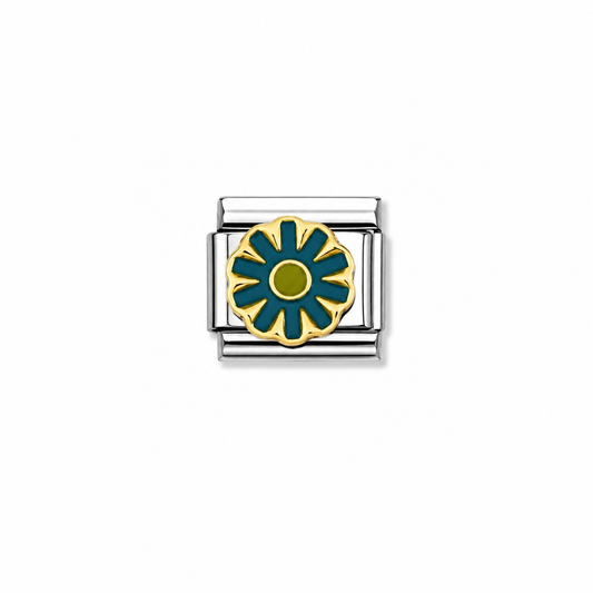 Charms flor verde con amarillo