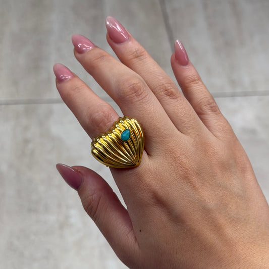 Anillo corazón chunky
