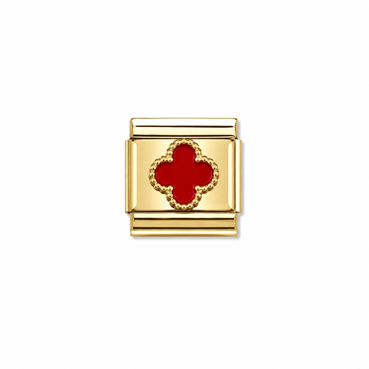Charms dorado flor roja