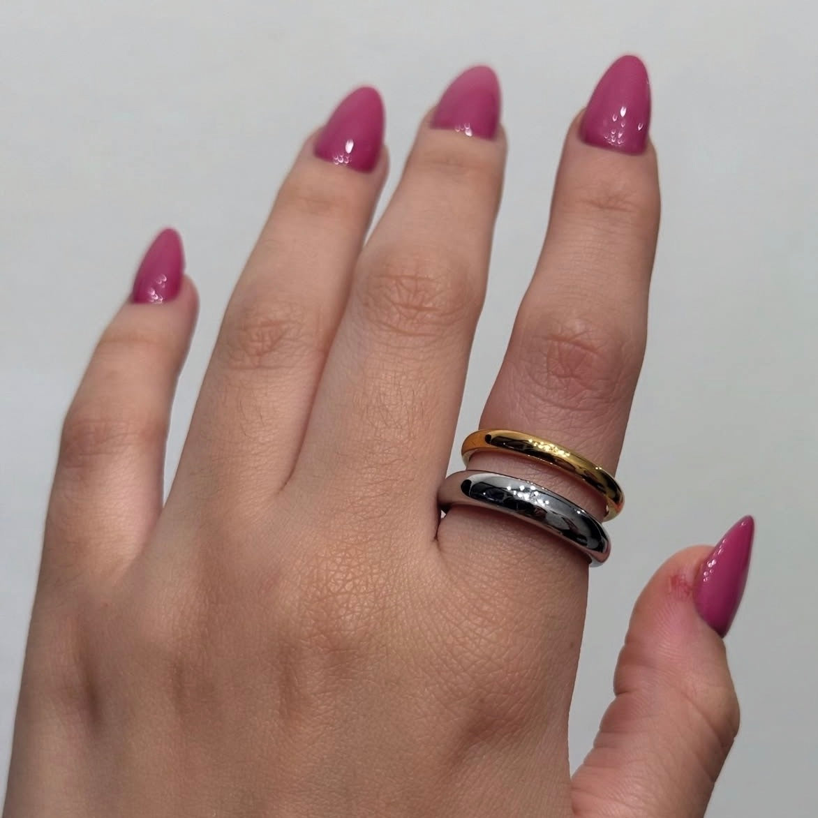 Anillo bicolor doble línea