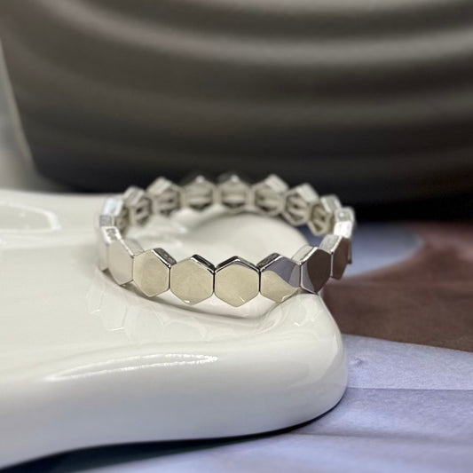 PULSERA RESORTE PLATEADA