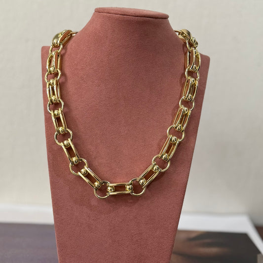 Cadena chunky círculo y cuadro