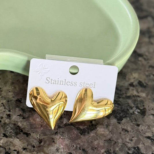 Arete corazón chunky