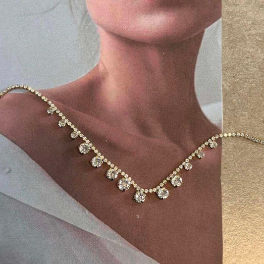 COLLAR ZIRCONIA Y PIEDRA BLANCA
