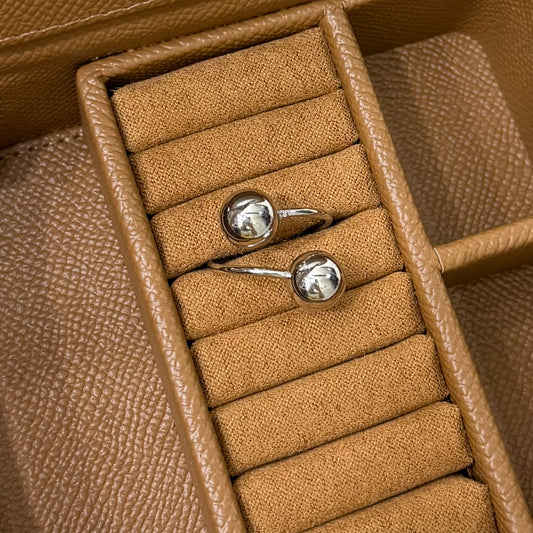 ANILLO CRUZADO DOBLE BOLA