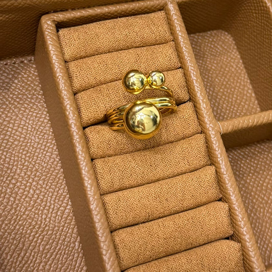 ANILLO DORADO CHUNKY TRES BOLAS