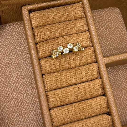 ANILLO OJITOS PIEDRA BLANCA