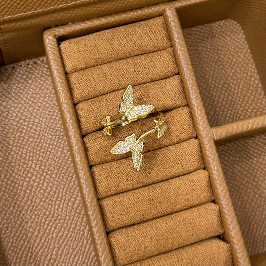 ANILLO DOBLE MARIPOSA CON ZIRCONIA