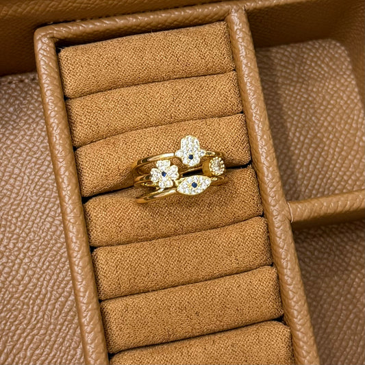 ANILLO OJITOS CON PIEDRA ZIRCONIA