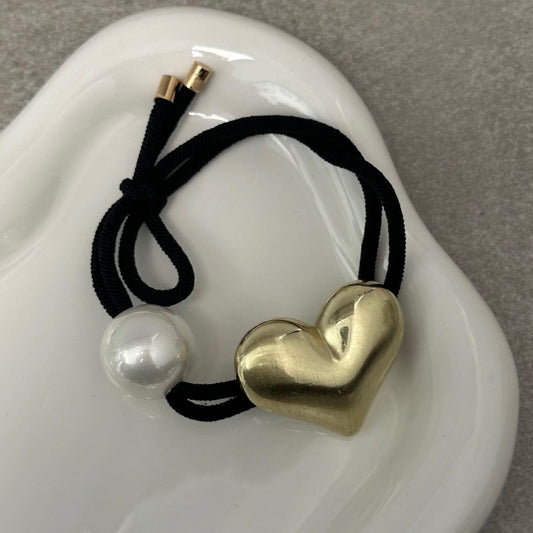 HAIRCUFF CORAZÓN CON PERLA