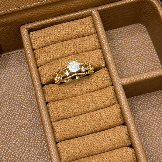 ANILLO PROMESA CON PIEDRA BLANCA