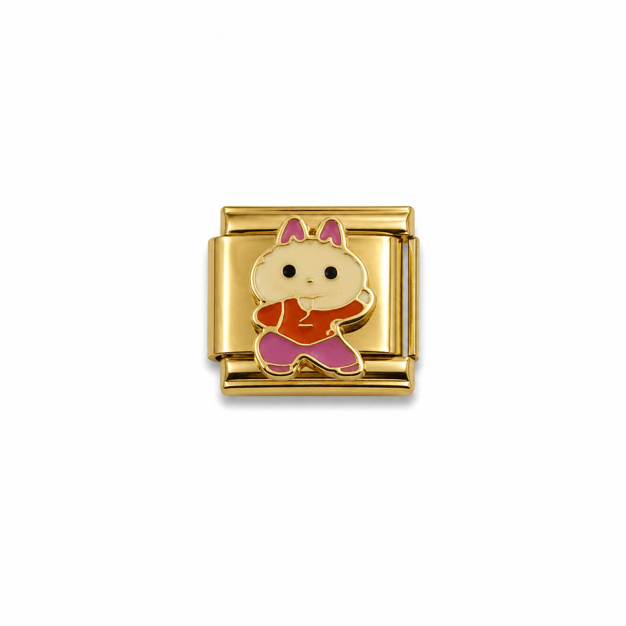 Charms dorado labubu rosa