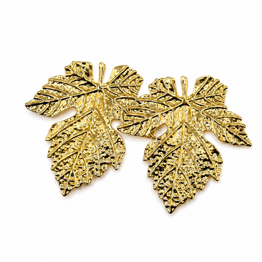 Arete dorado hoja chunky