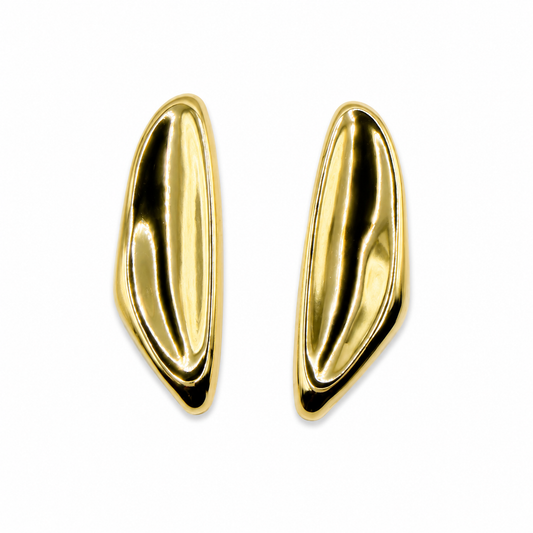 Arete dorado largo liso