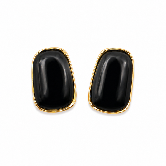 Arete dorado con piedra negra