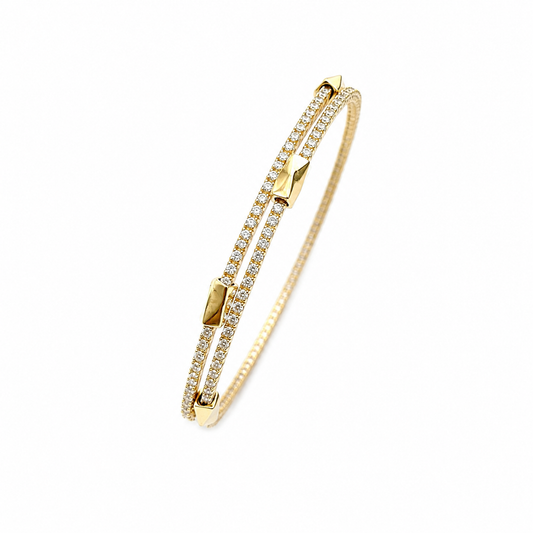 Pulsera dorada doble con piedras