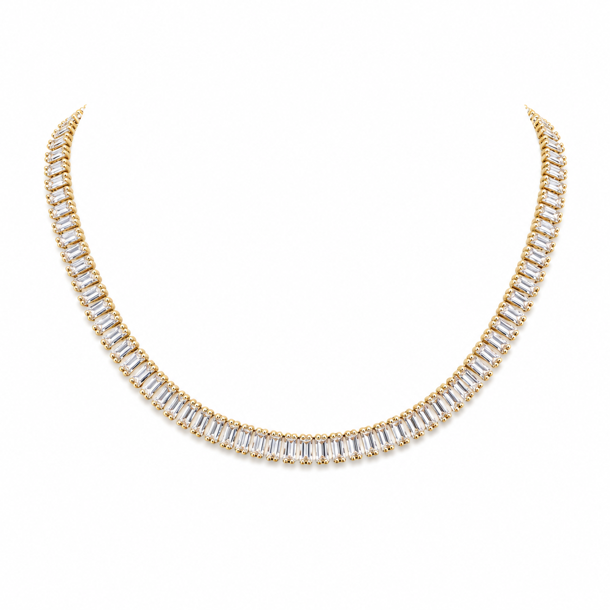 Collar dorado piedras blancas
