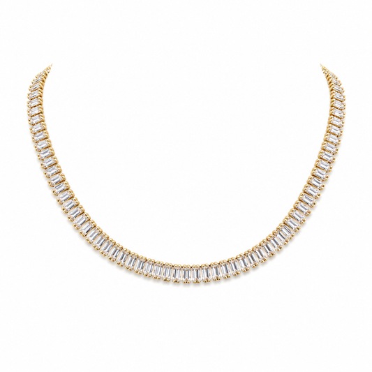 Collar dorado piedras blancas