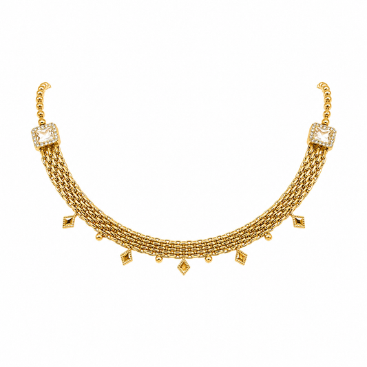 Collar tipo choques con rombos colgando