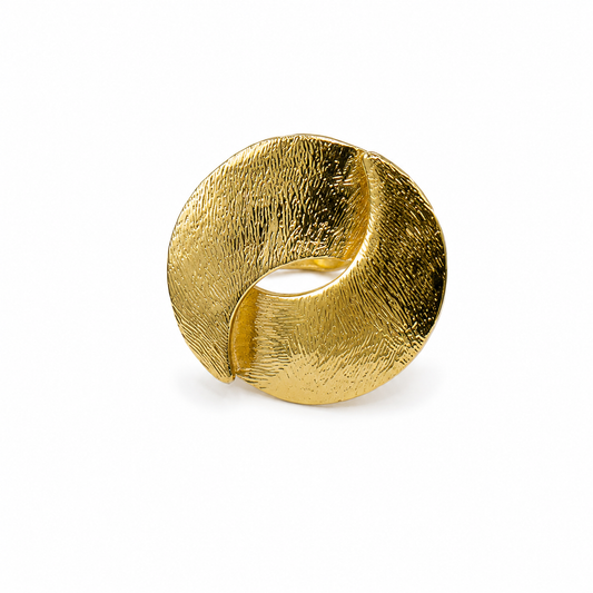 Anillo dorado ajustable circular