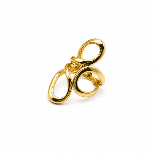 Anillo dorado ajustable chunky