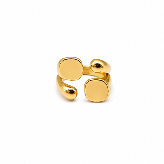Anillo ajustable dos cuadrados