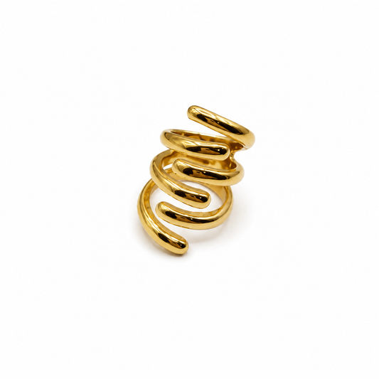 Anillo dorado espiral
