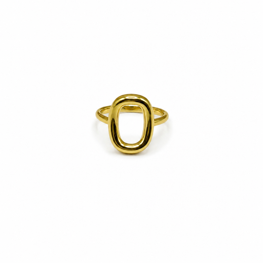 Anillo dorado ajustable circular