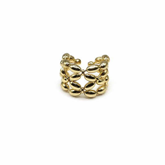 Anillo dorado bolitas ajustable