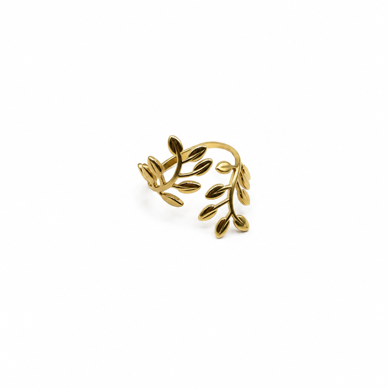 Anillo ajustable doble mini hojas