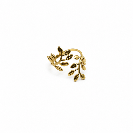 Anillo ajustable doble mini hojas