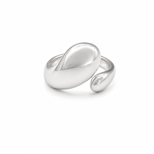 Anillo plateado ajustable