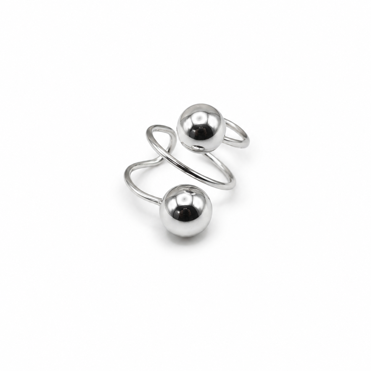 Anillo espiral dos bolas ajustable