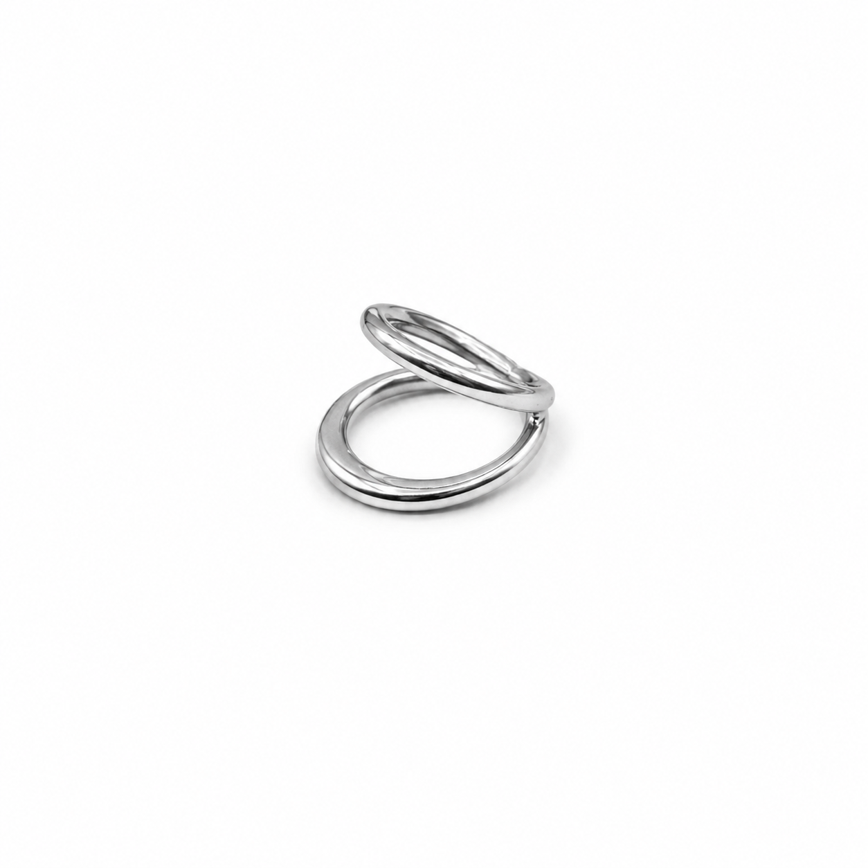 Anillo doble ajustable plateado