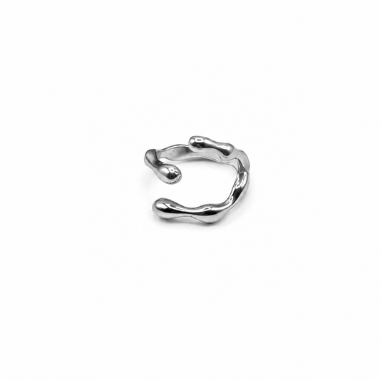 Anillo ajustable plateado tres formas