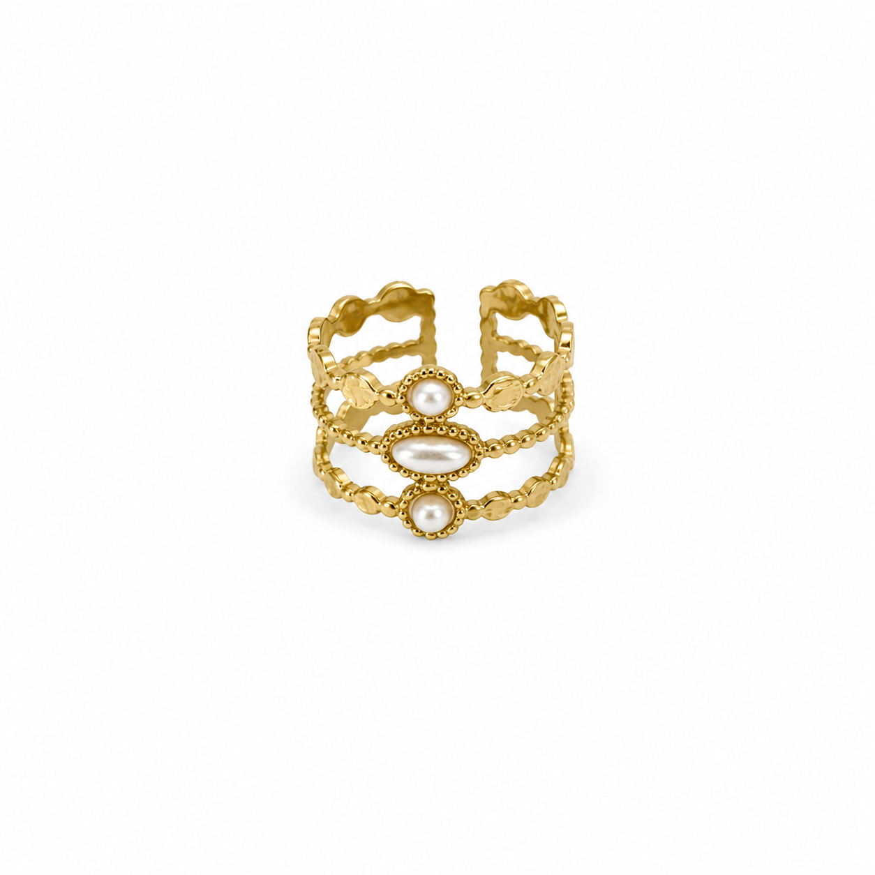 Anillo dorado triple griego