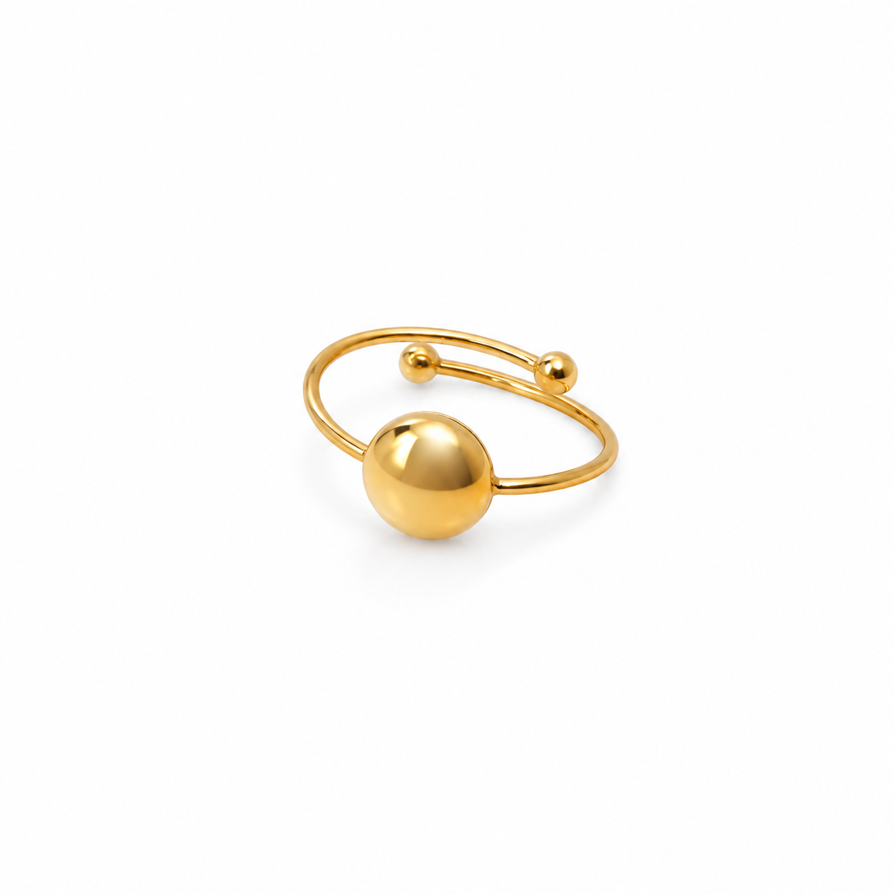 Anillo dorado ajustable círculo