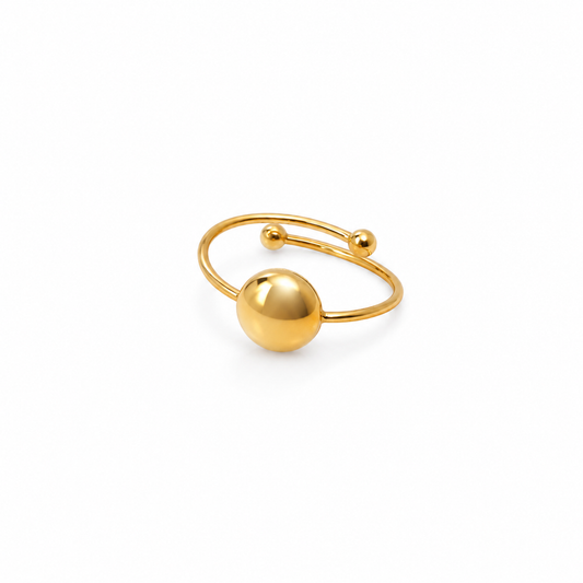 Anillo dorado ajustable círculo
