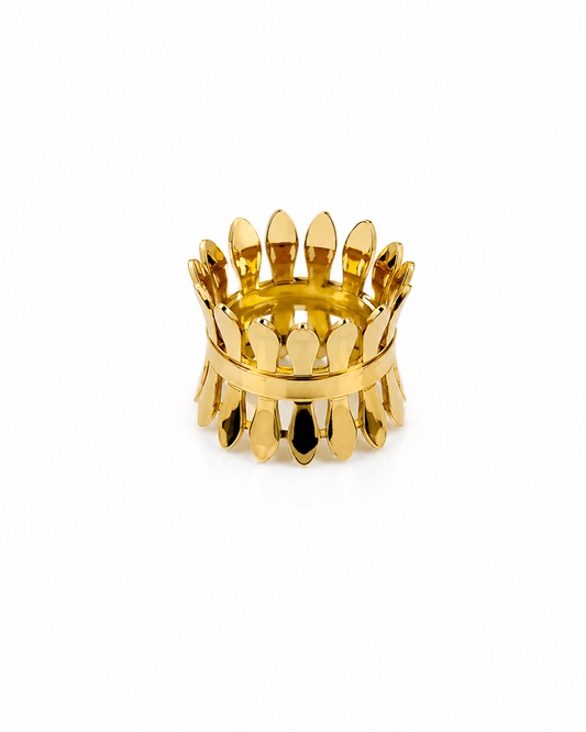 Anillo dorado ajustable chunky picos