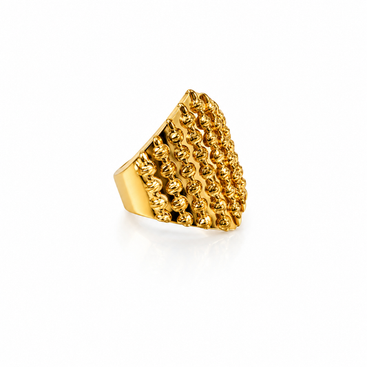Anillo ajustable triangular con piedras