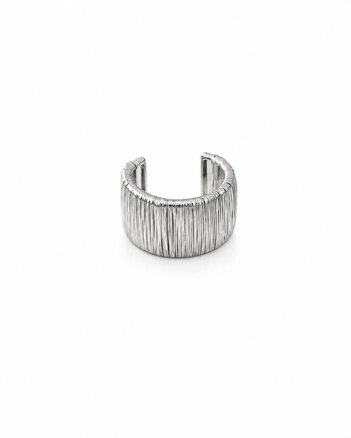 Anillo plateado ajustable tejido