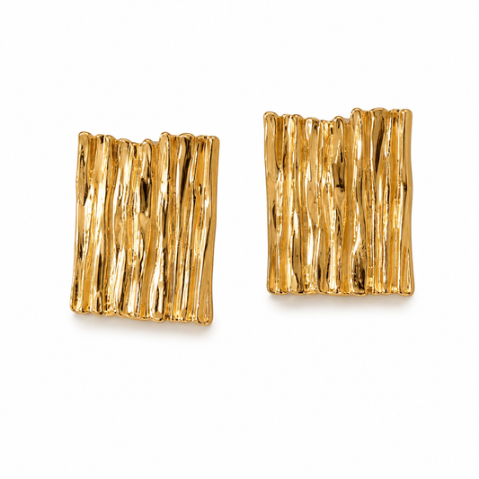 Arete dorado chunky rectangular