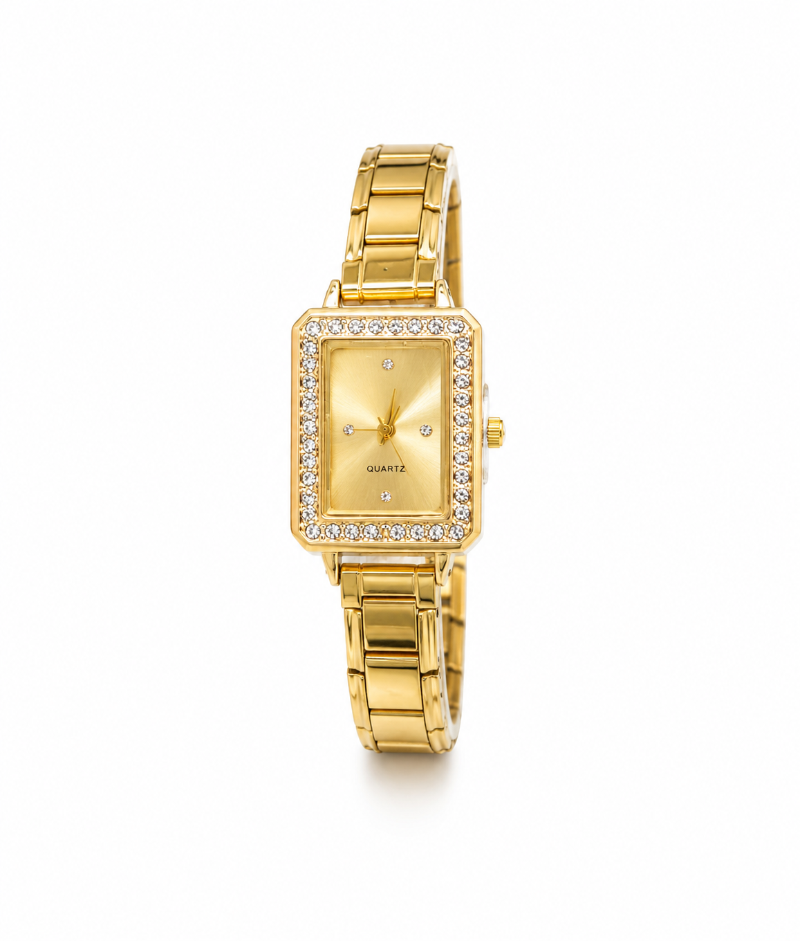 Reloj dorado brillos tipo pulsera italiana