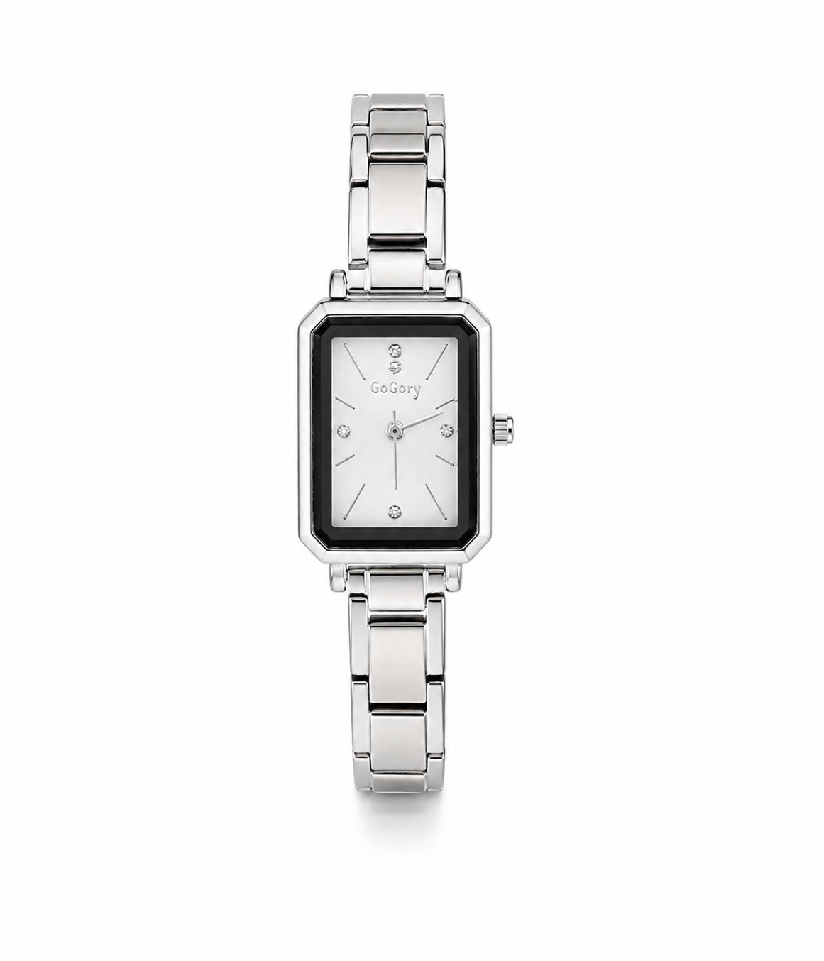 Reloj plateado liso tipo pulsera italiana