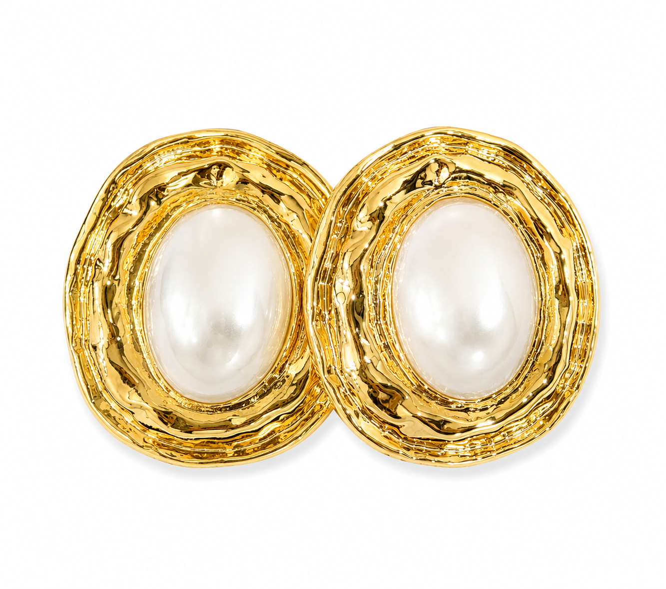 Arete ovalado chunky y perlas